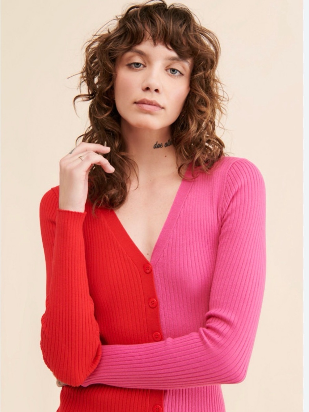 Staud Color block cardigan sweater